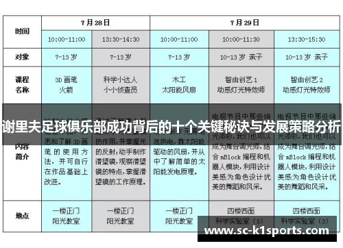 谢里夫足球俱乐部成功背后的十个关键秘诀与发展策略分析
